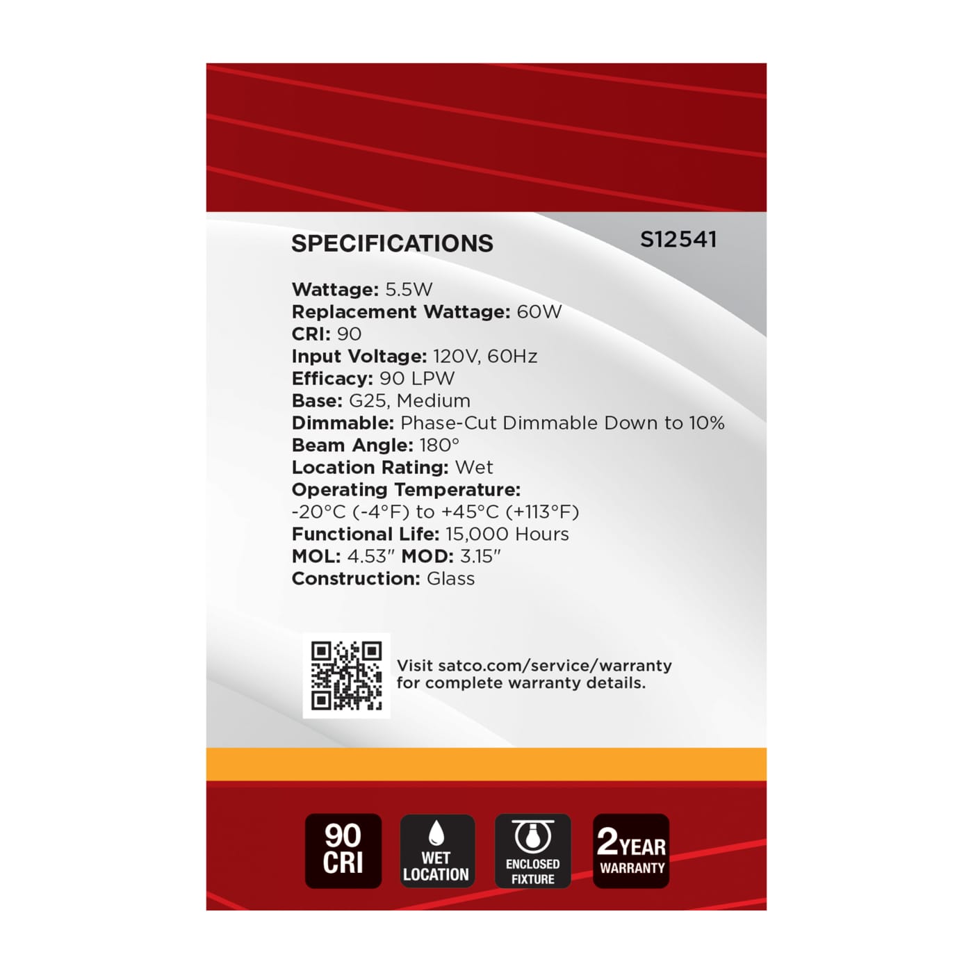 5.5G25/SLVR/LED/927/120V - S12541