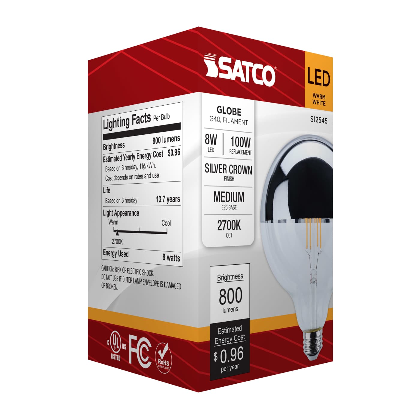 8G40/SLVR/LED/927/120V - S12545