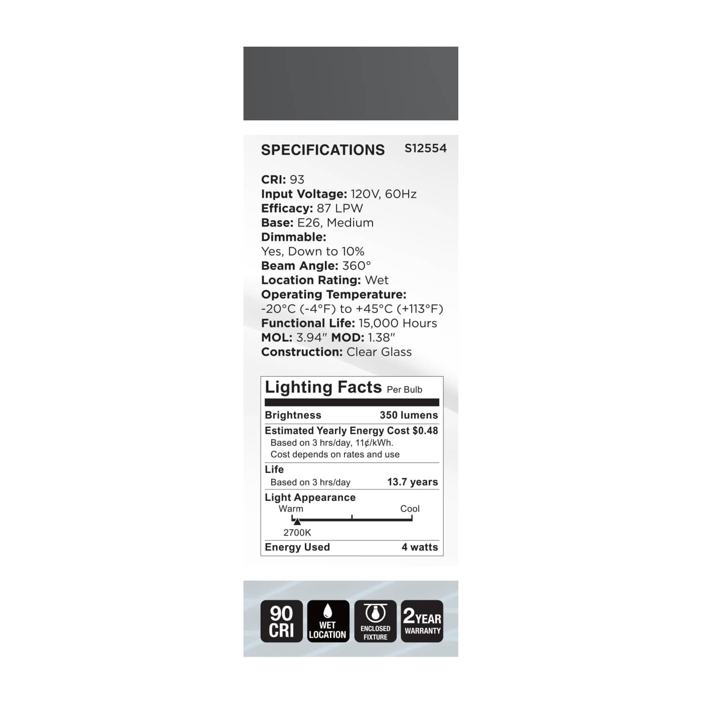 4B11/CL/LED-GF/COIL/927/E26 - S12554