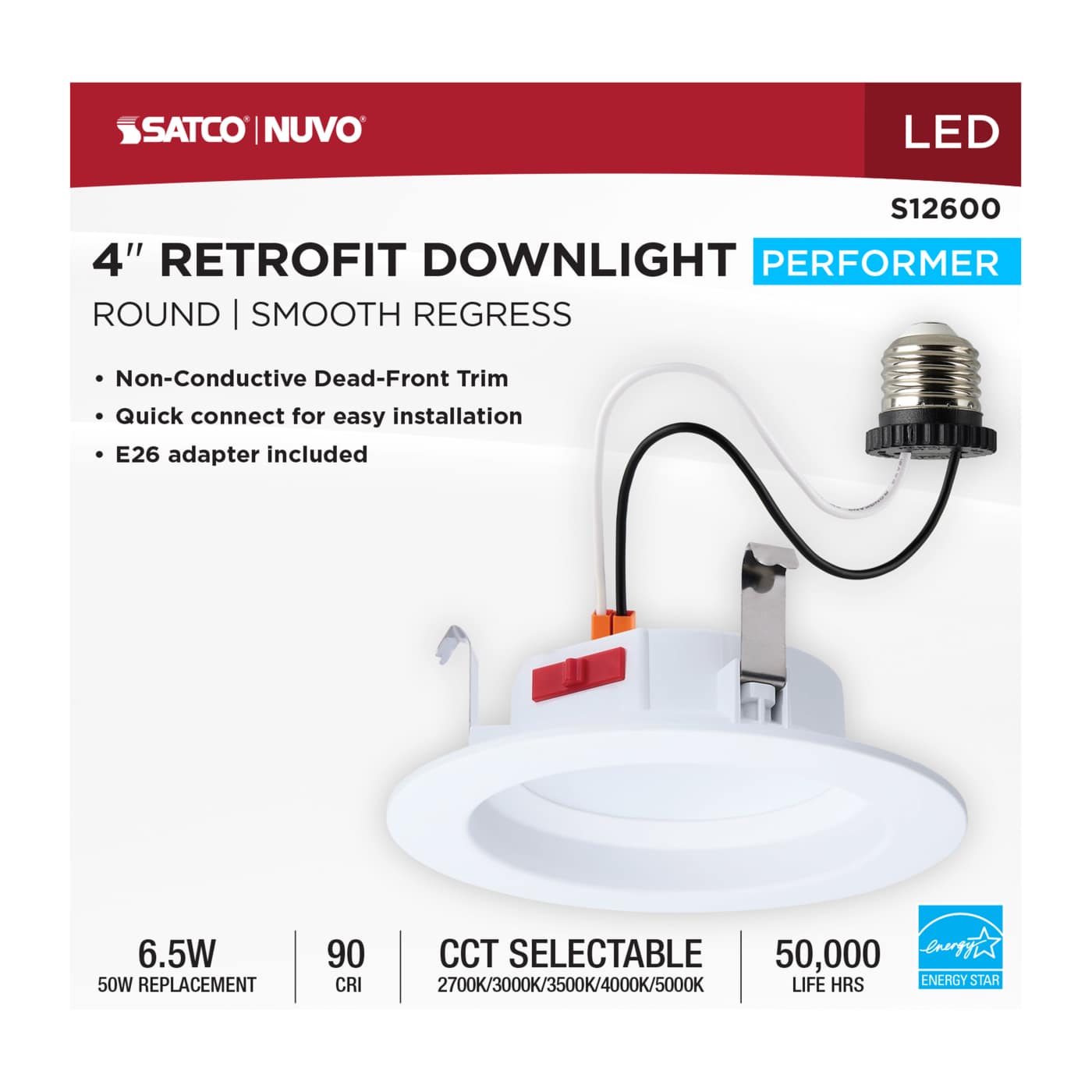 6WLED/DLR/4/5CCT/E/RND/WH - S12600