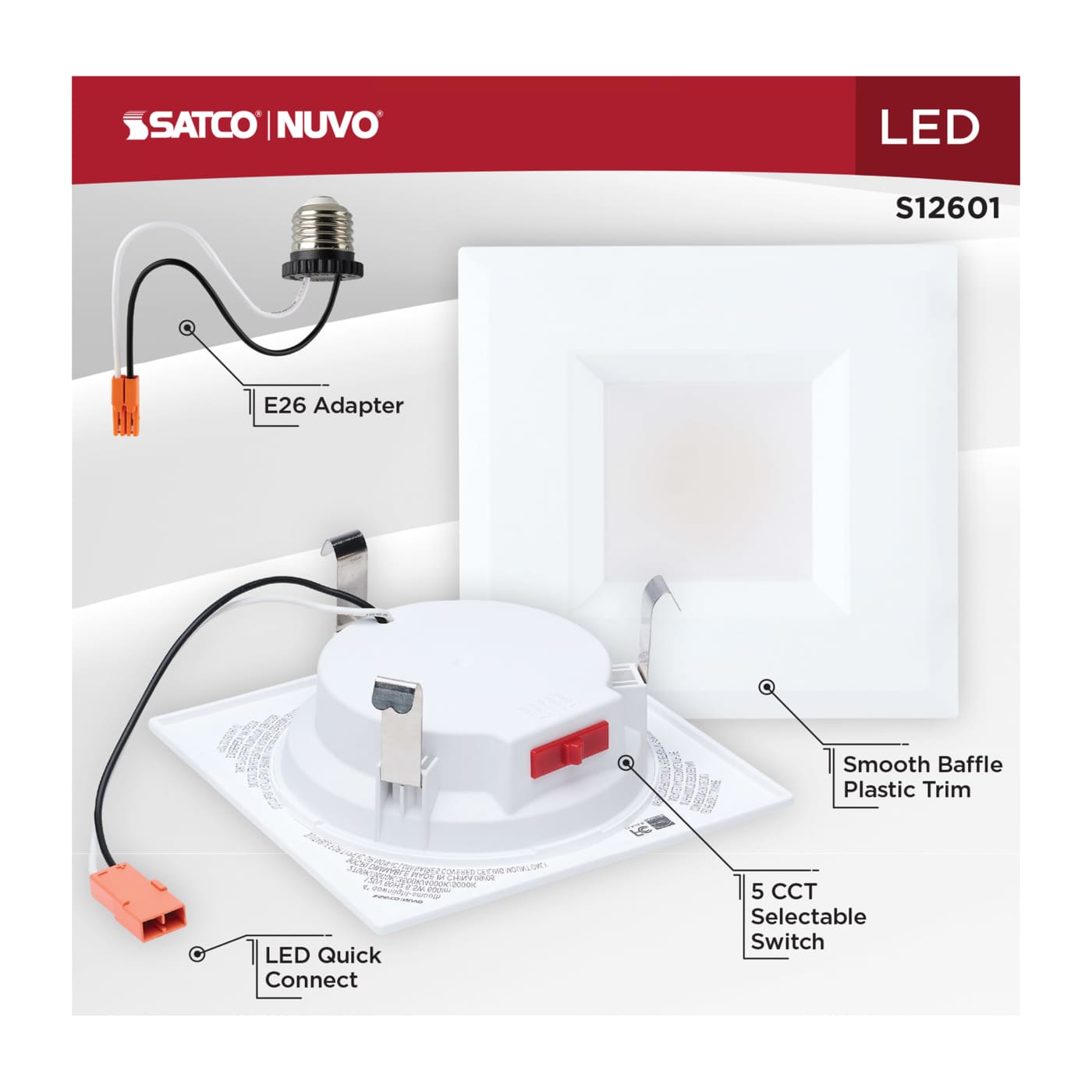 6WLED/DLR/4/5CCT/E/SQ/WH - S12601