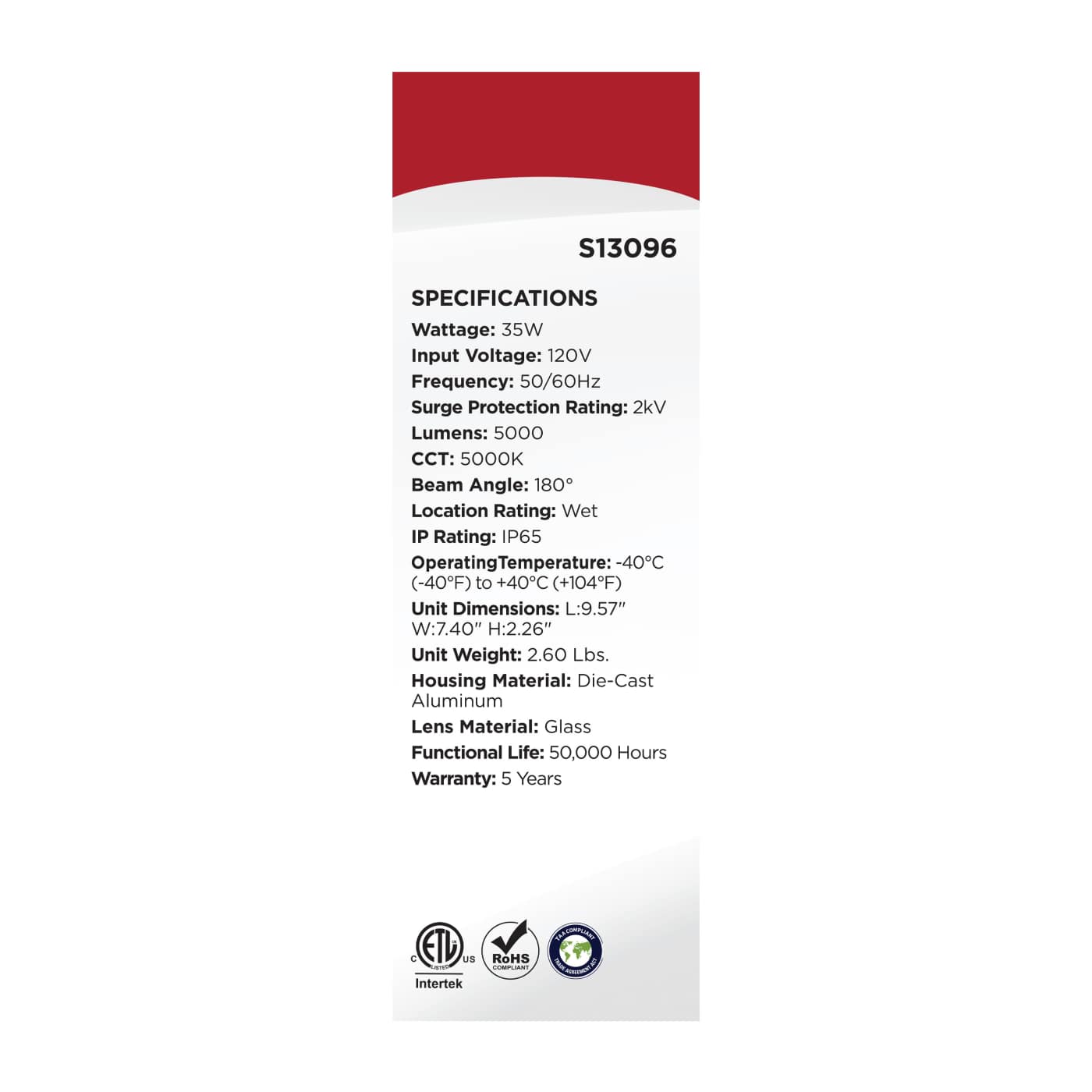WL35W/LED/850/Y/120/IP65 - S13096