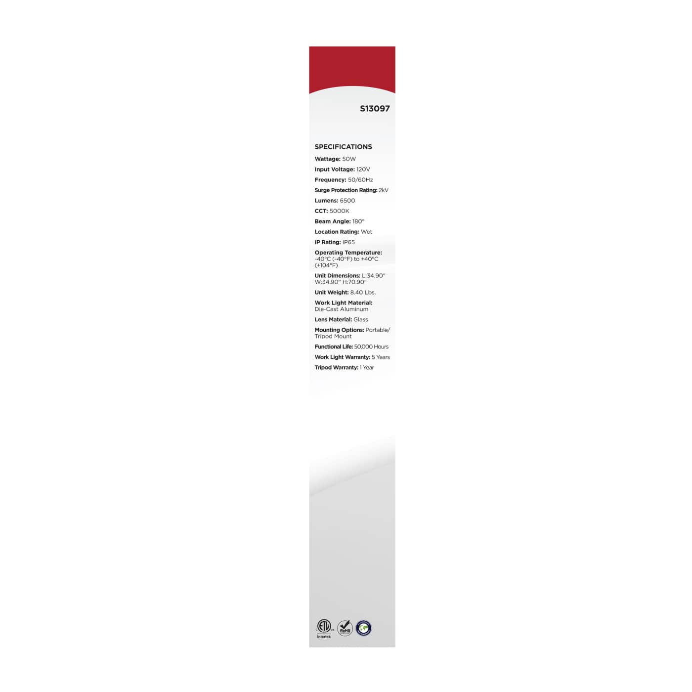WL50W/LED/850/Y/120/IP65/TP - S13097