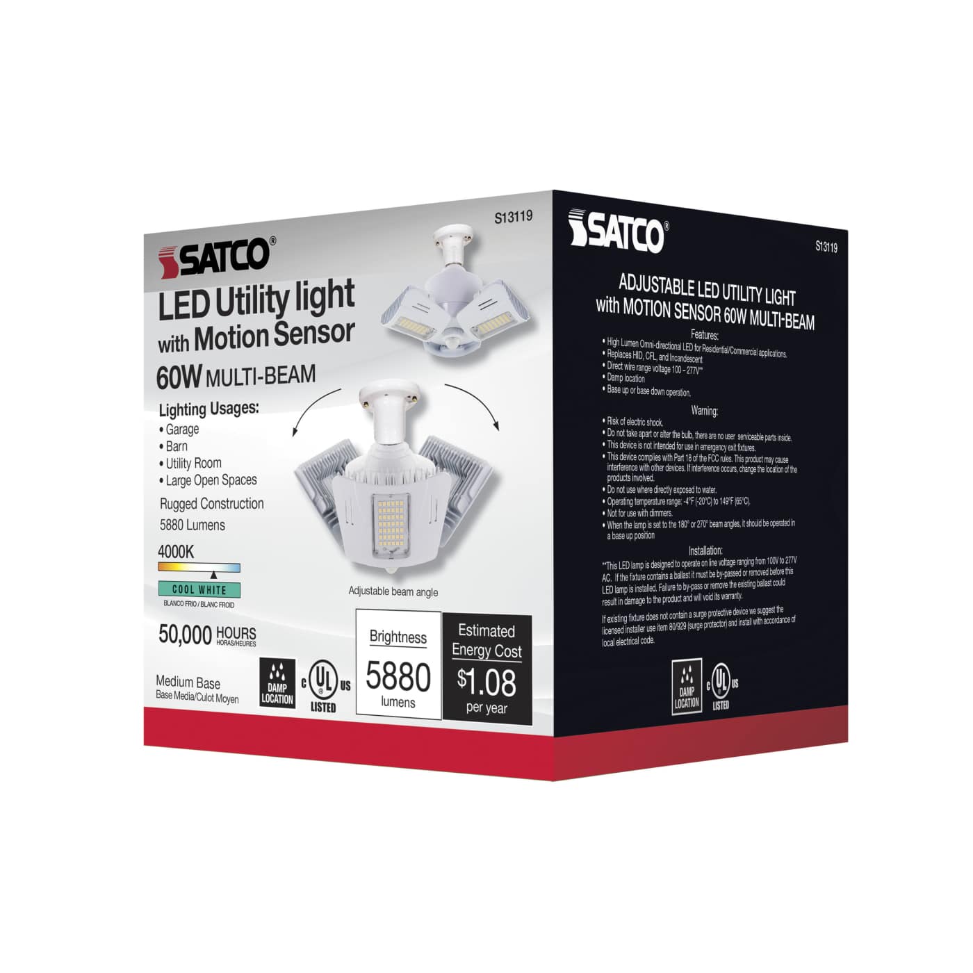 60W/LED/UTL/MB/4000K/MOTION - S13119