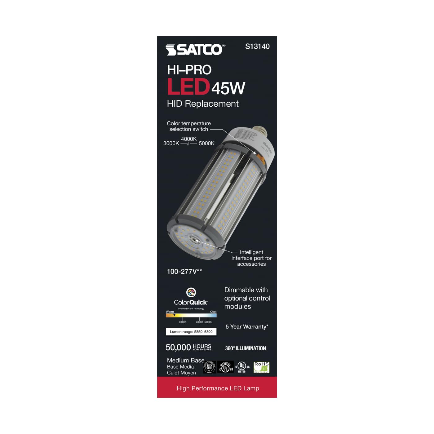 45W/LED/HID/CCT/E26/100-277V - S13140