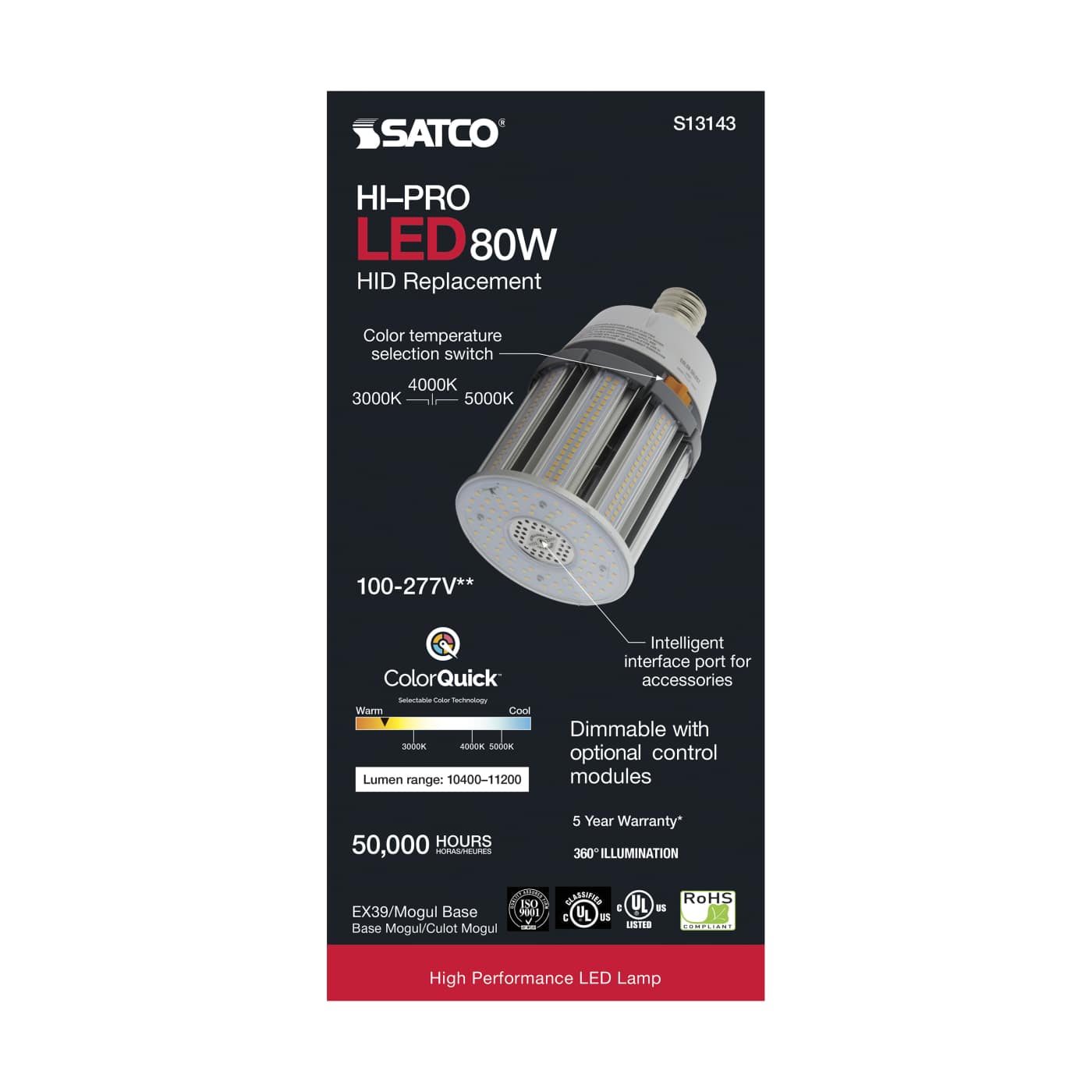 80W/LED/HID/CCT/EX39/100-277V - S13143