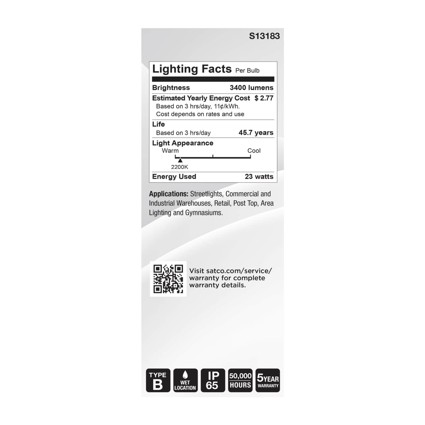 23W/LED/HID/ED23.5/822/E26/CL - S13183