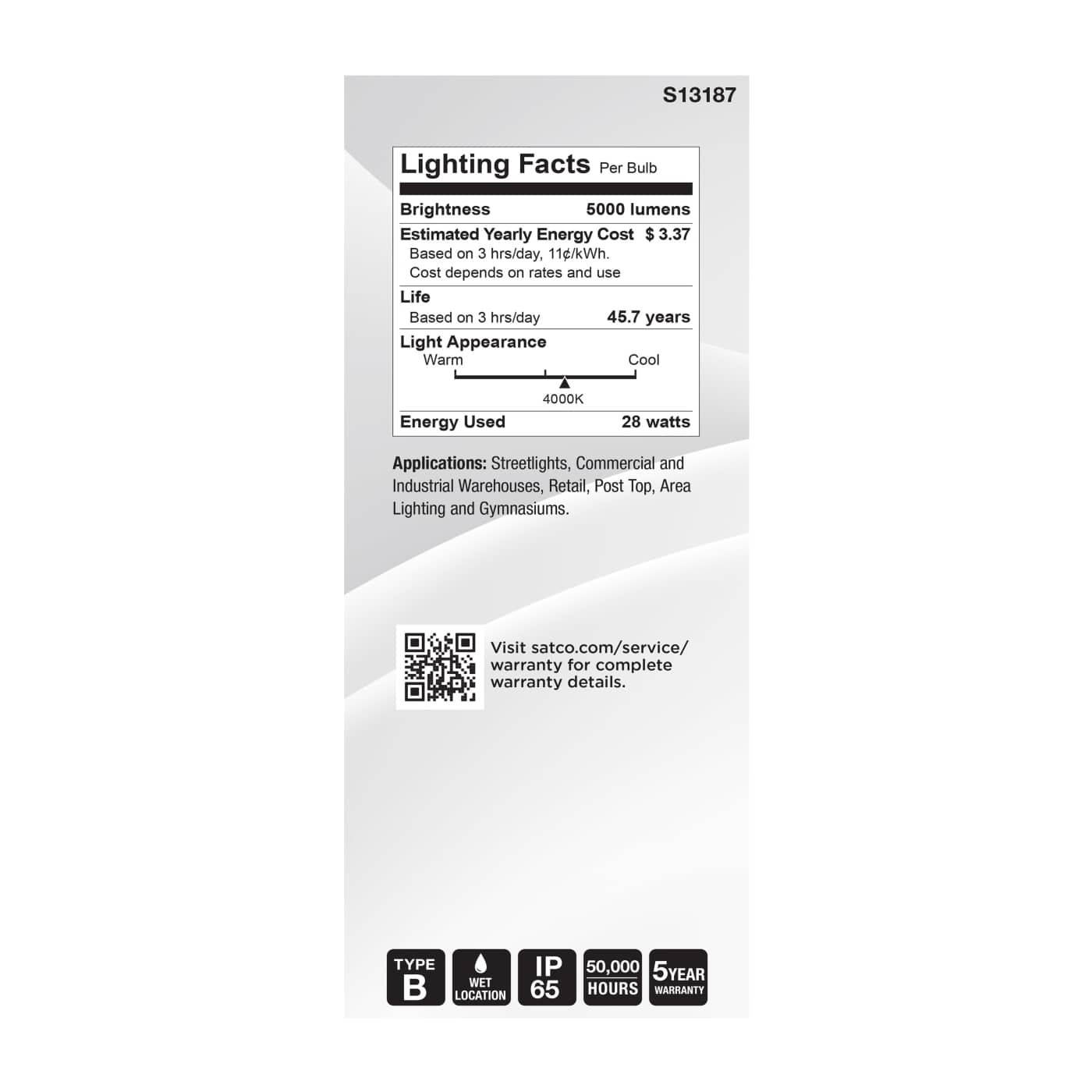 28W/LED/HID/ED28/840/EX39/CL - S13187