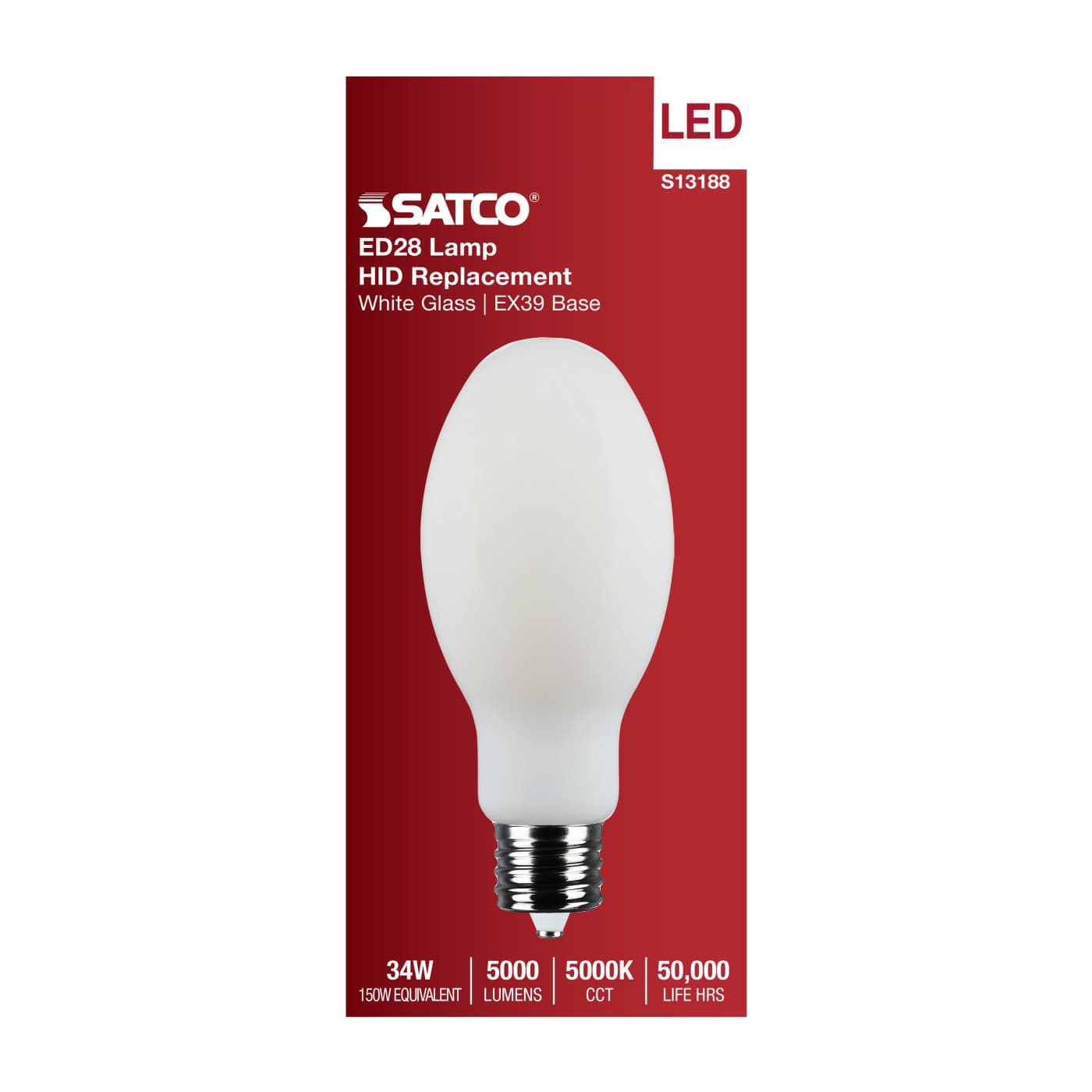 34W/LED/HID/ED28/850/EX39/WH - S13188