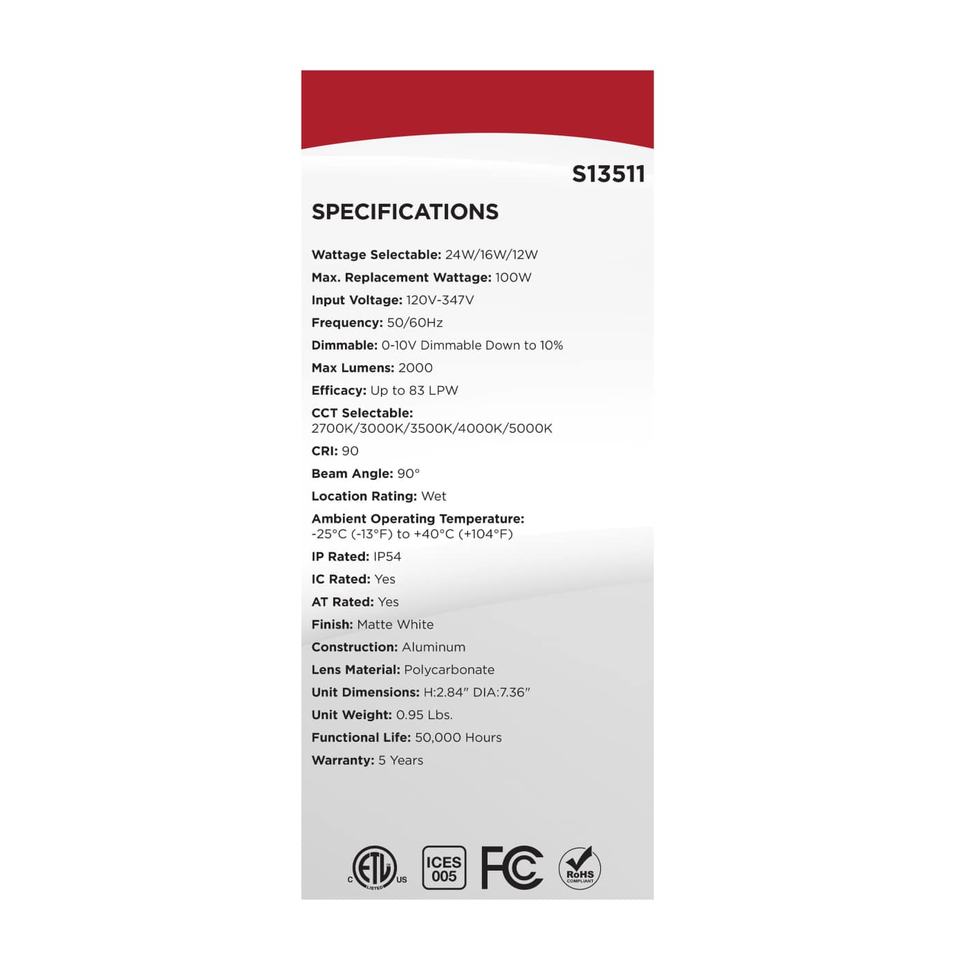 24WLED/CDL/6/RD/FS/RND - S13511