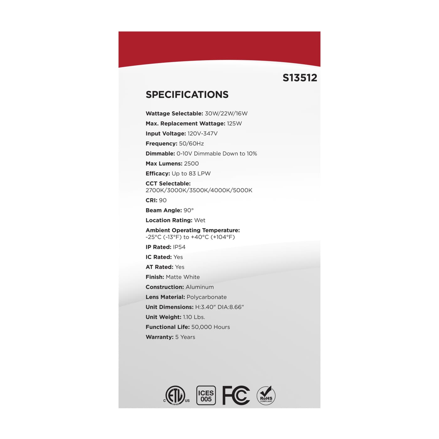 30WLED/CDL/8/RD/FS/RND - S13512