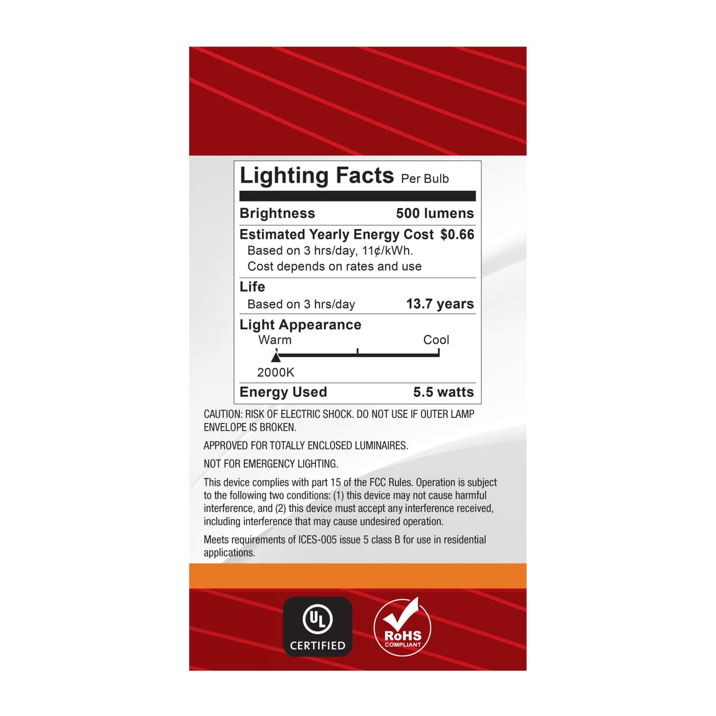 5.5A19L/920/E26/GCAC/D - S14227