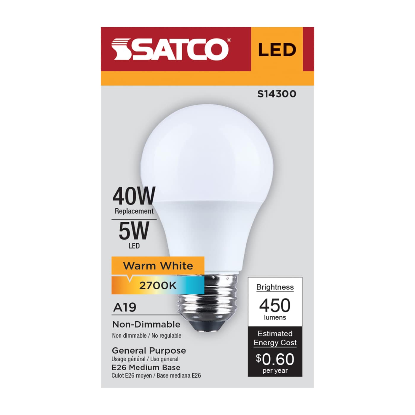 5A19L/827/E26/P/ND/1PK - S14300