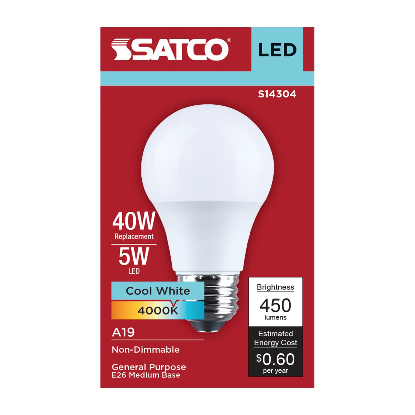 5A19L/840/E26/P/ND/1PK - S14304