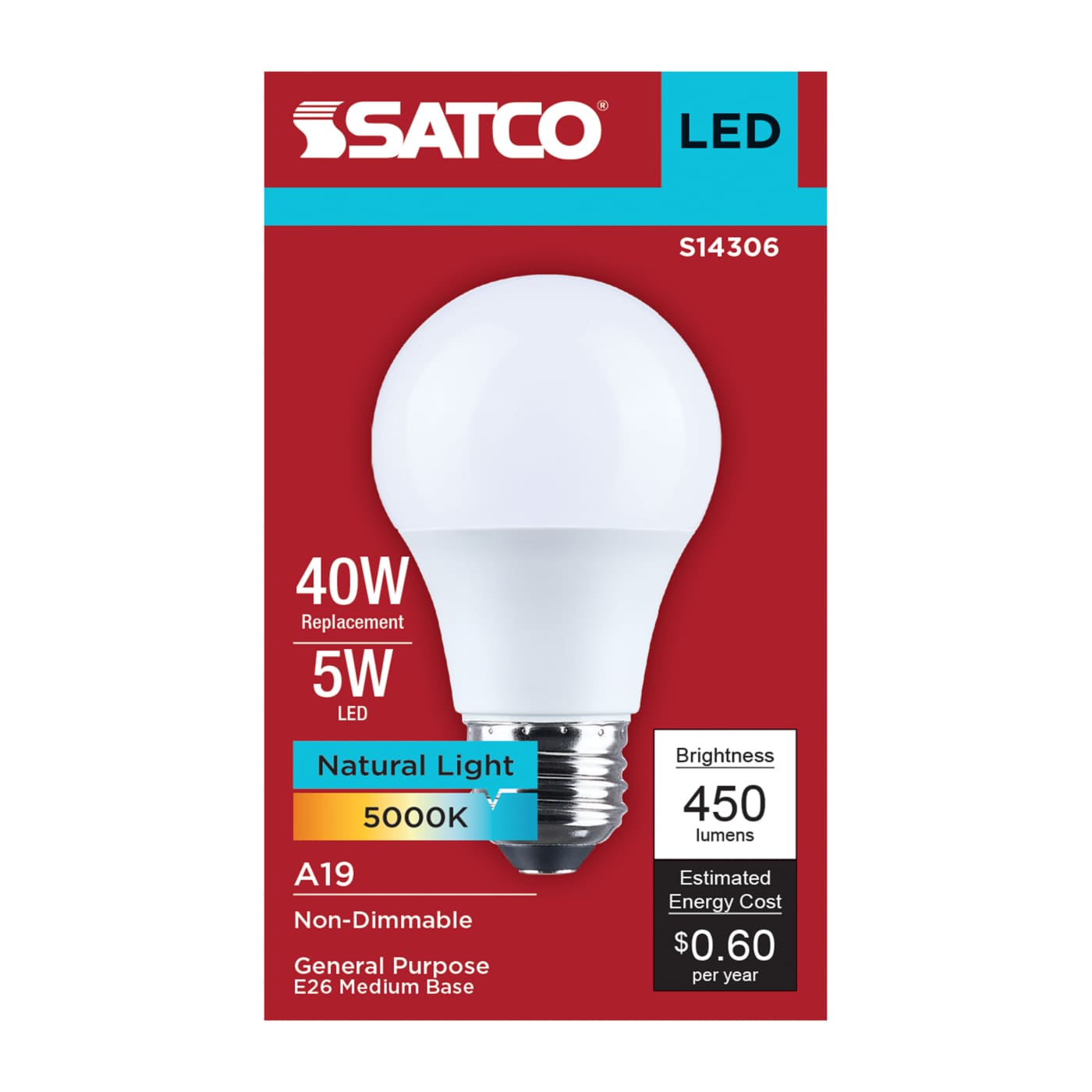 5A19L/850/E26/P/ND/1PK - S14306