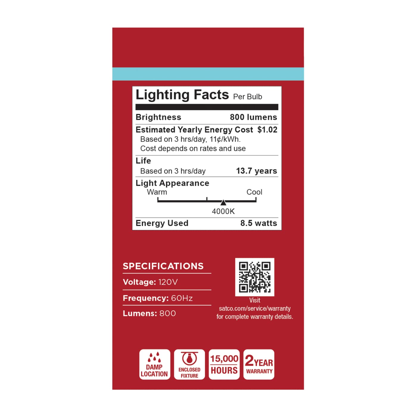 8.5A19L/840/E26/P/ND/4PK - S14316
