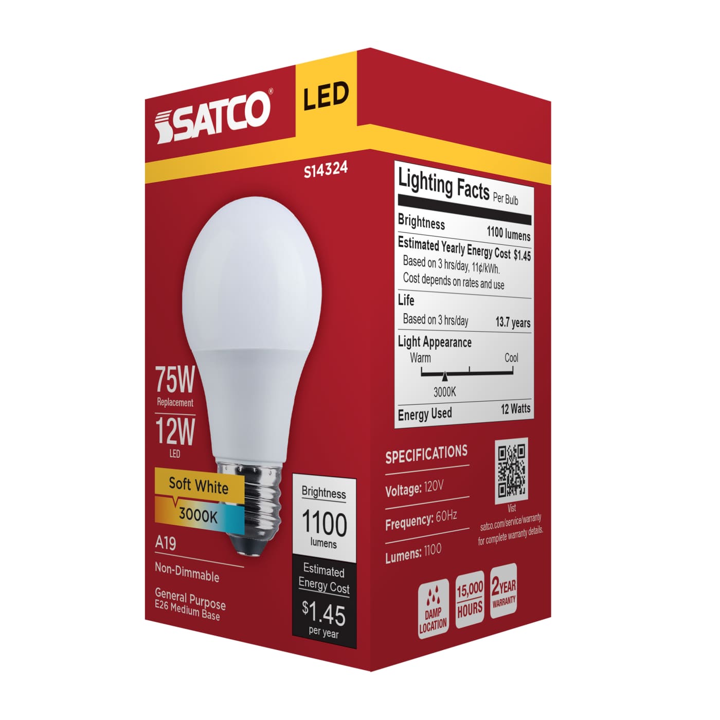 12A19L/830/E26/P/ND/1PK - S14324