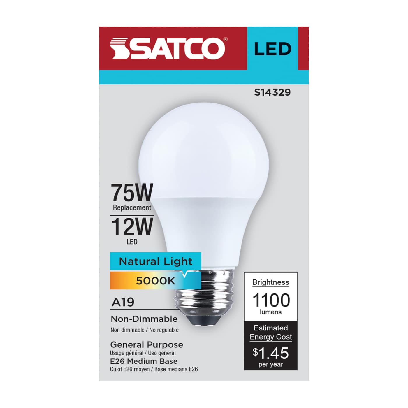 12A19L/850/E26/P/ND/1PK - S14329