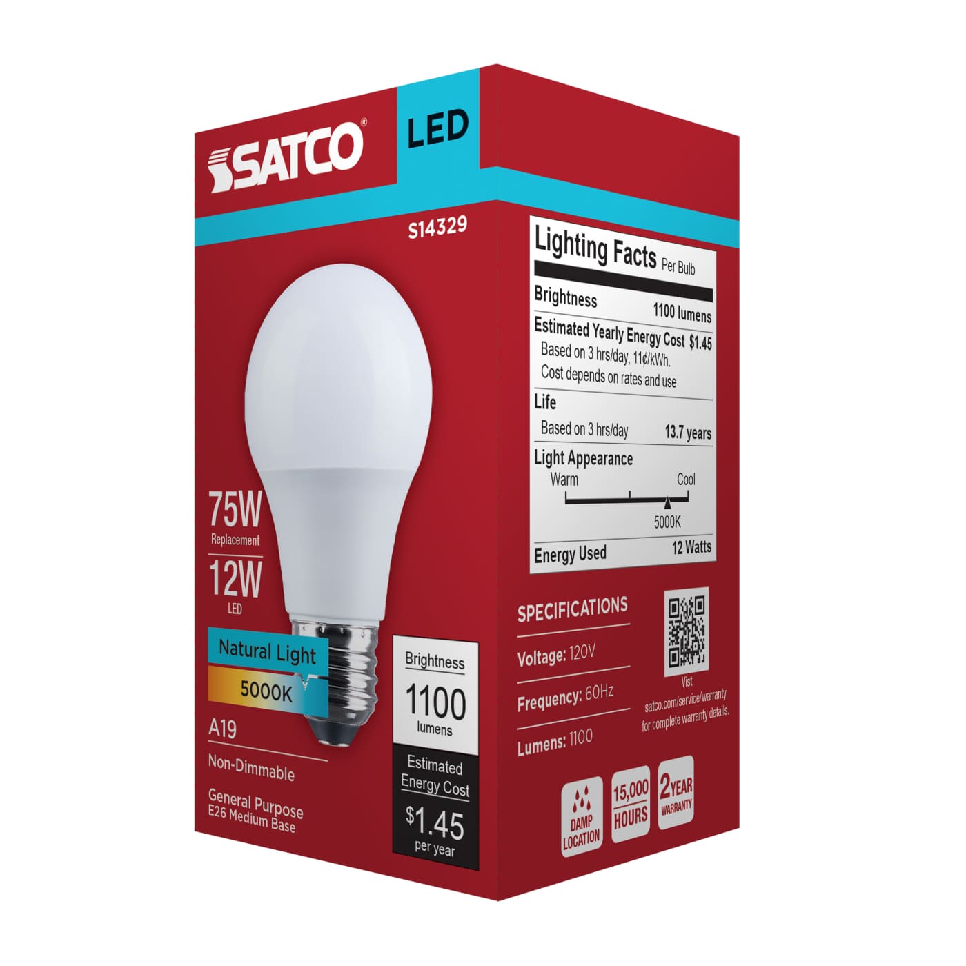 12A19L/850/E26/P/ND/1PK - S14329