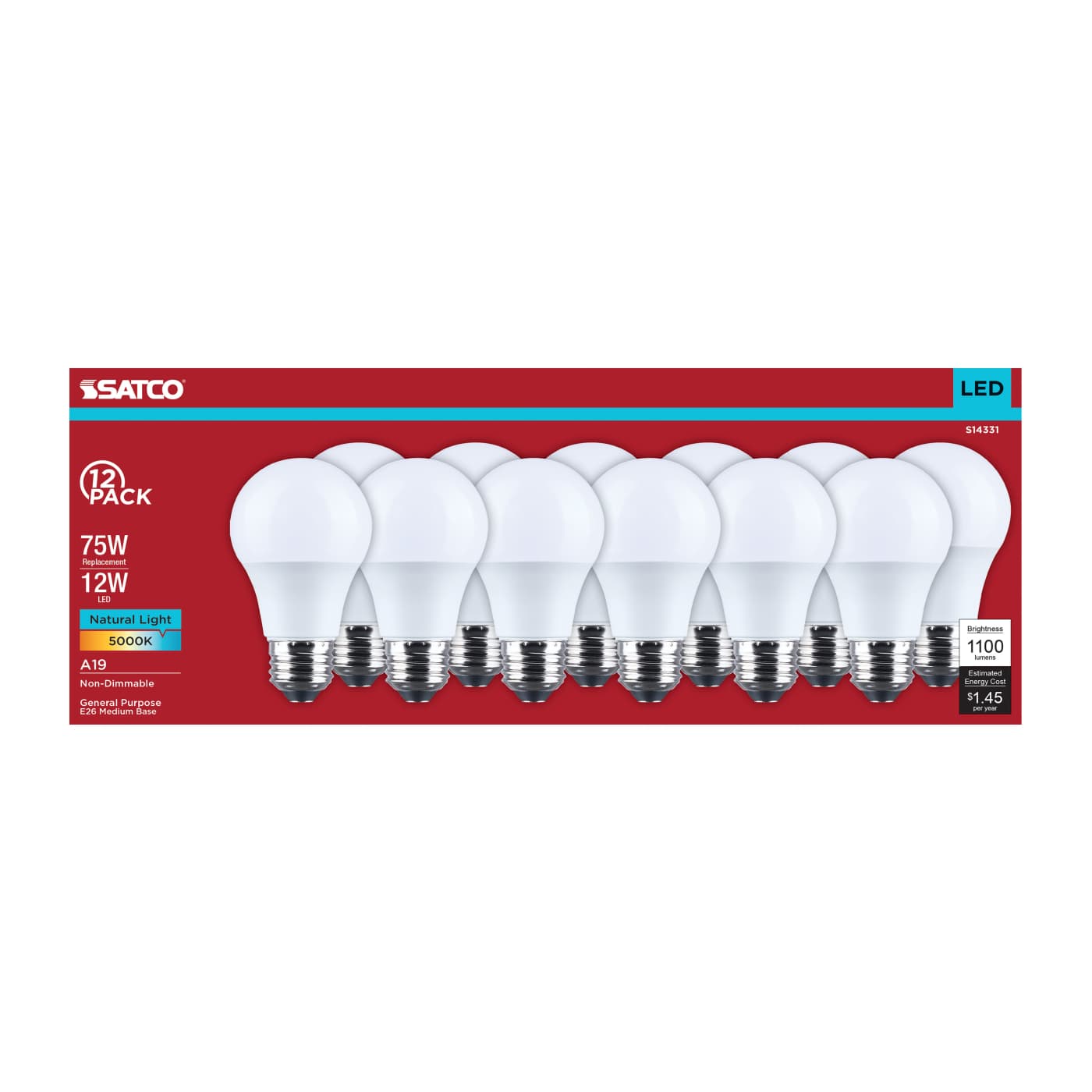 12A19L/850/E26/P/ND/12PK - S14331
