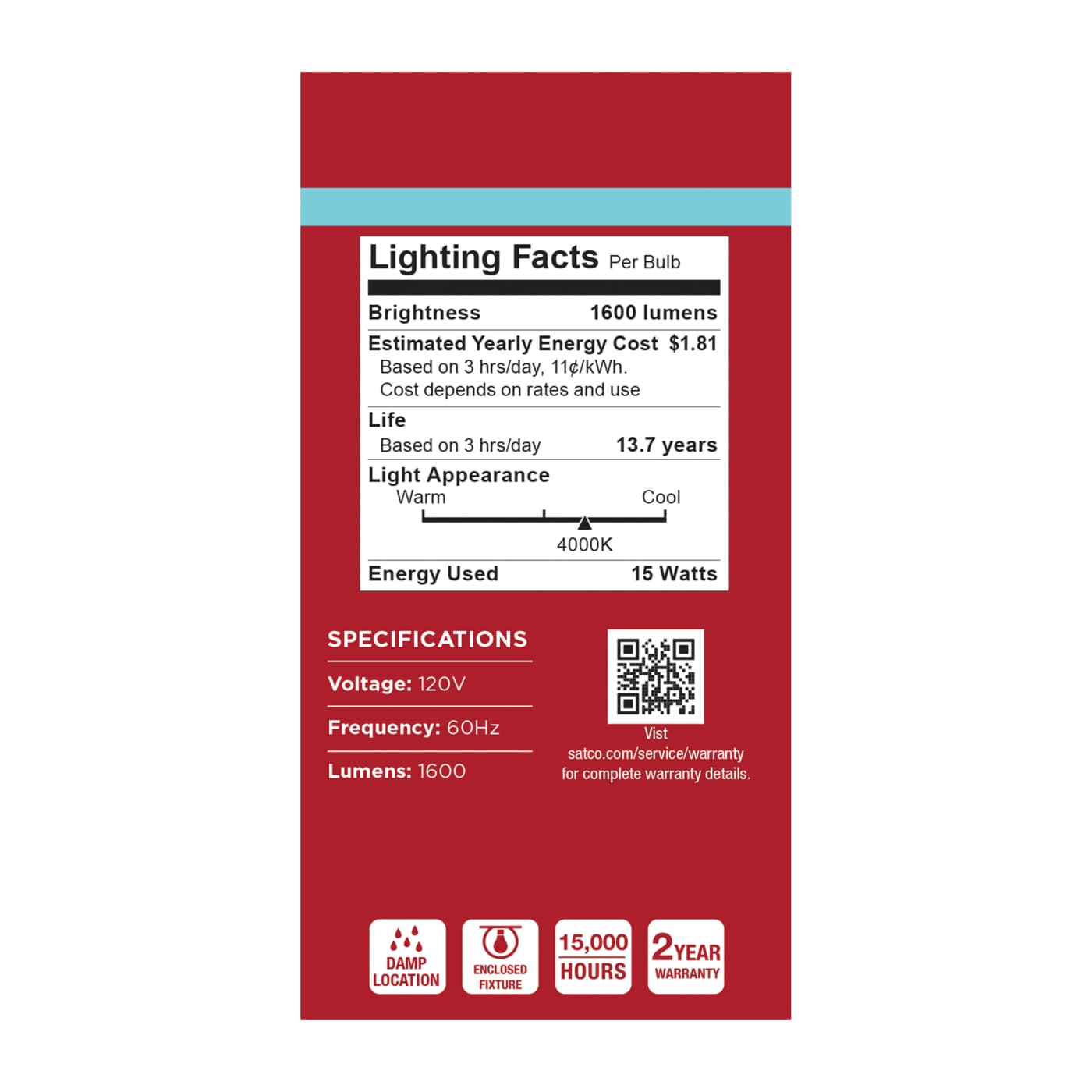 15A19L/840/E26/P/ND/1PK - S14338