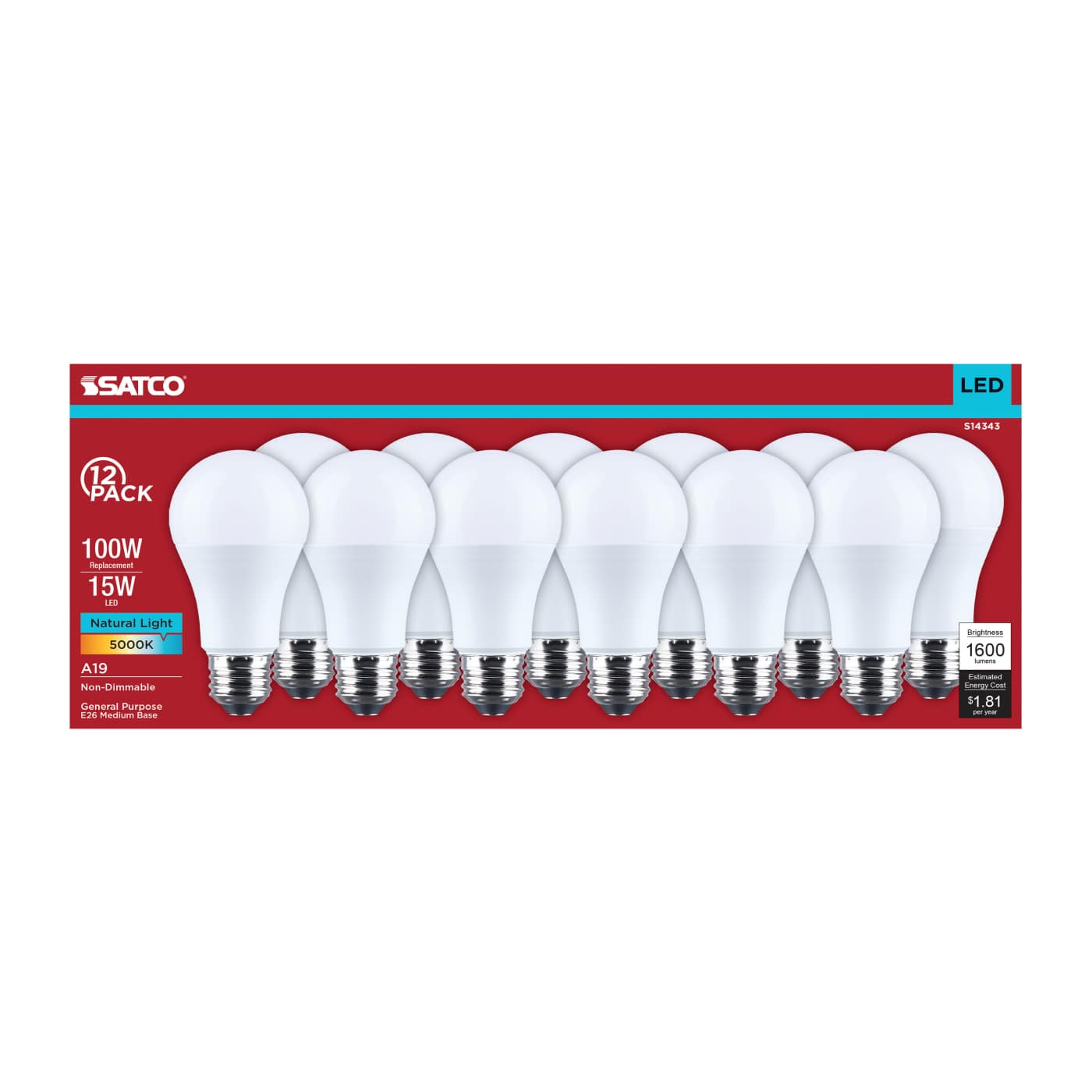 15A19L/850/E26/P/ND/12PK - S14343