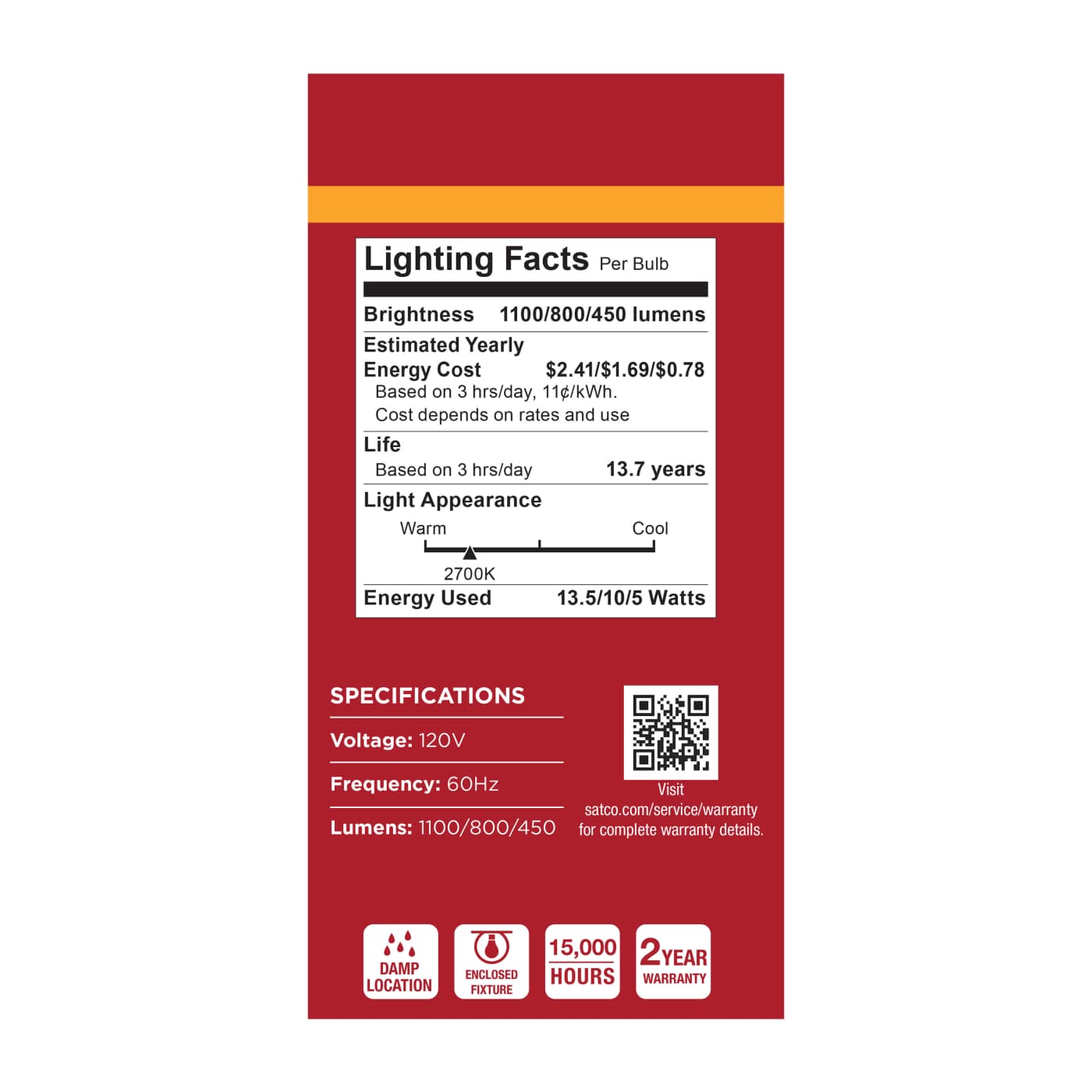 13.5SA19/827/E26D/P/ND/3WY/1PK - S14392