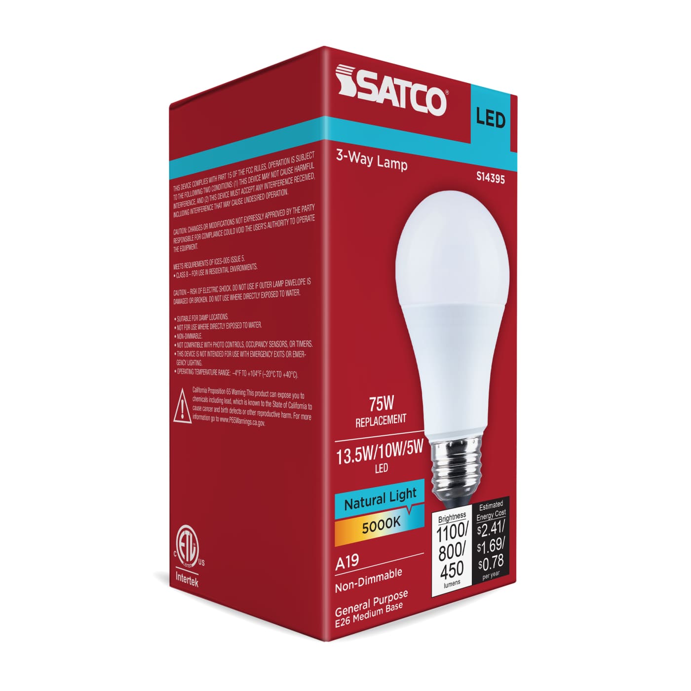 13.5SA19/850/E26D/P/ND/3WY/1PK - S14395