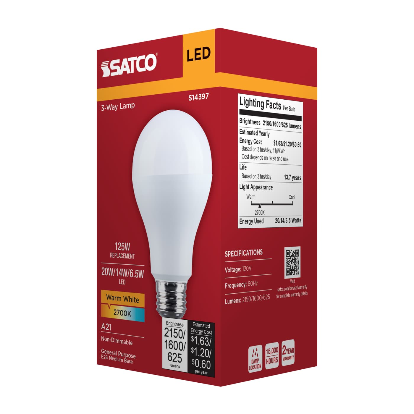 20A21/827/E26D/P/ND/3WAY/1PK - S14397
