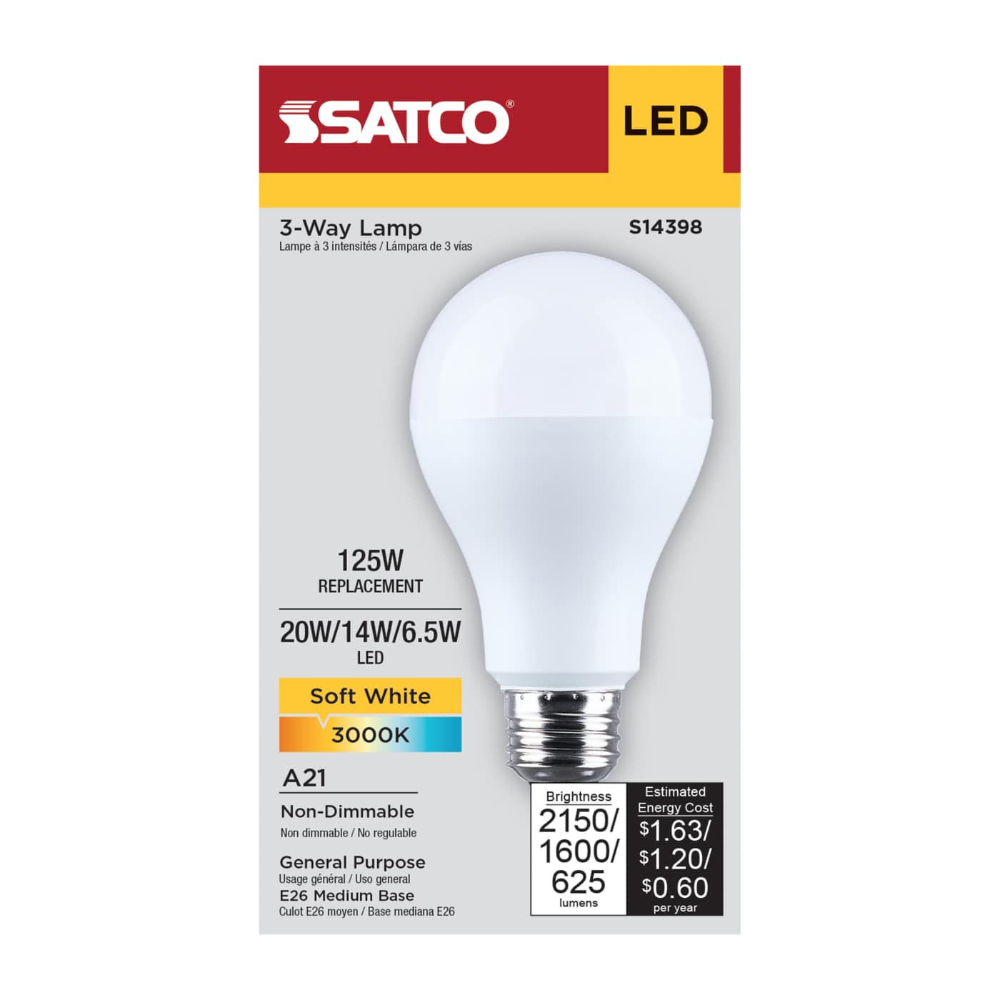 20A21/830/E26D/P/ND/3WAY/1PK - S14398