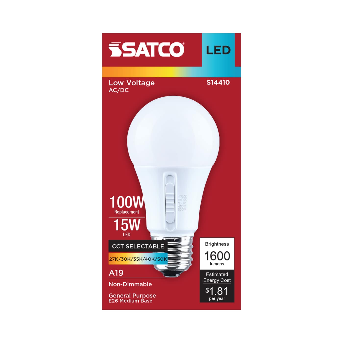 15A19L/8CCT5/E26/P/ND12-34V1PK - S14410