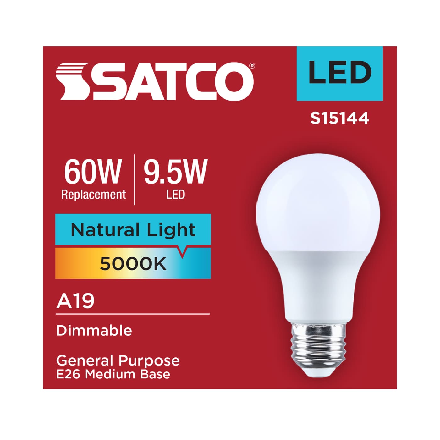 9.5A19L/850/E26/P/D/1PK - S15144