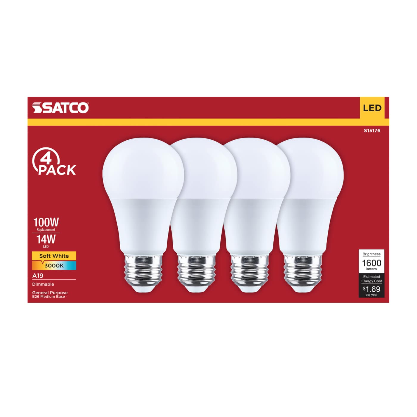 14A19L/830/E26/P/D/4PK - S15176