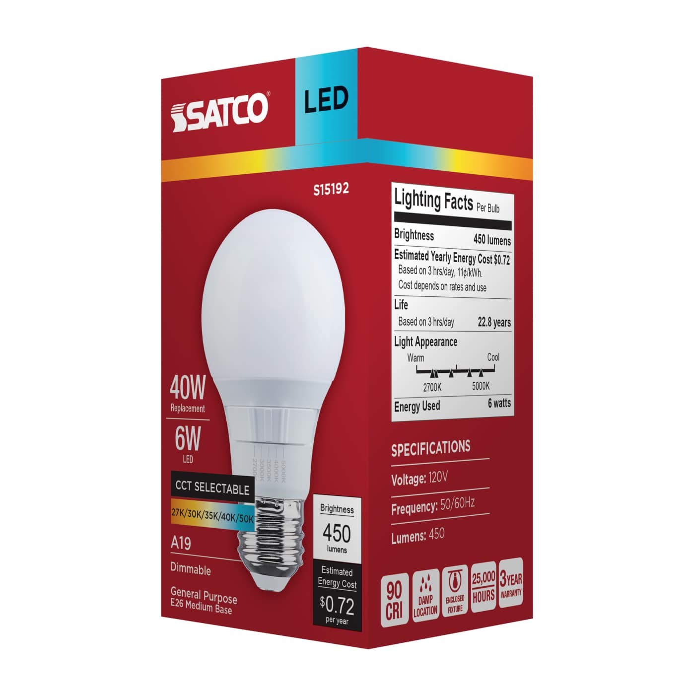 6A19L/9CCT5/E26/P/D/1PK - S15192