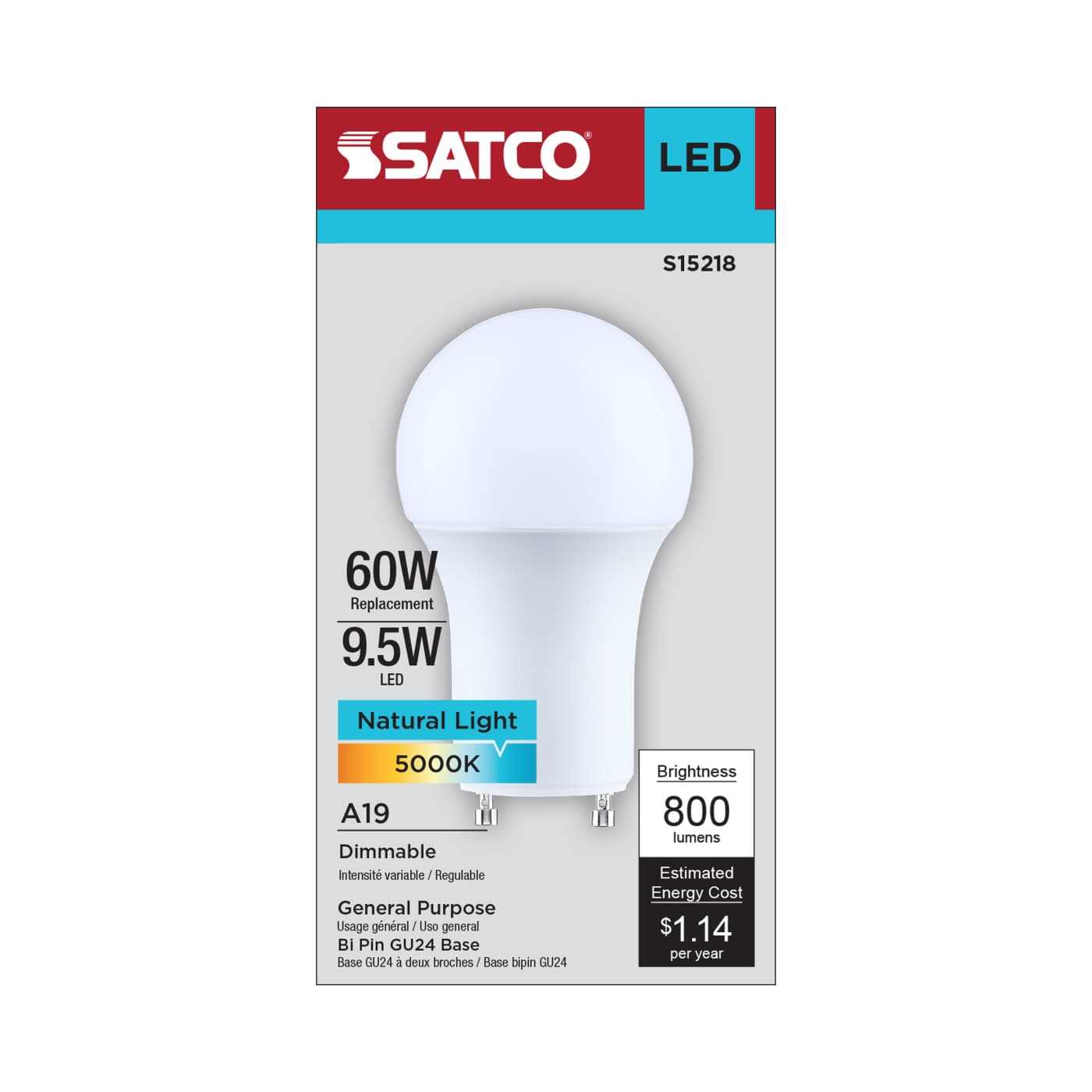 9.5A19L/950/GU24/P/D/1PK - S15218