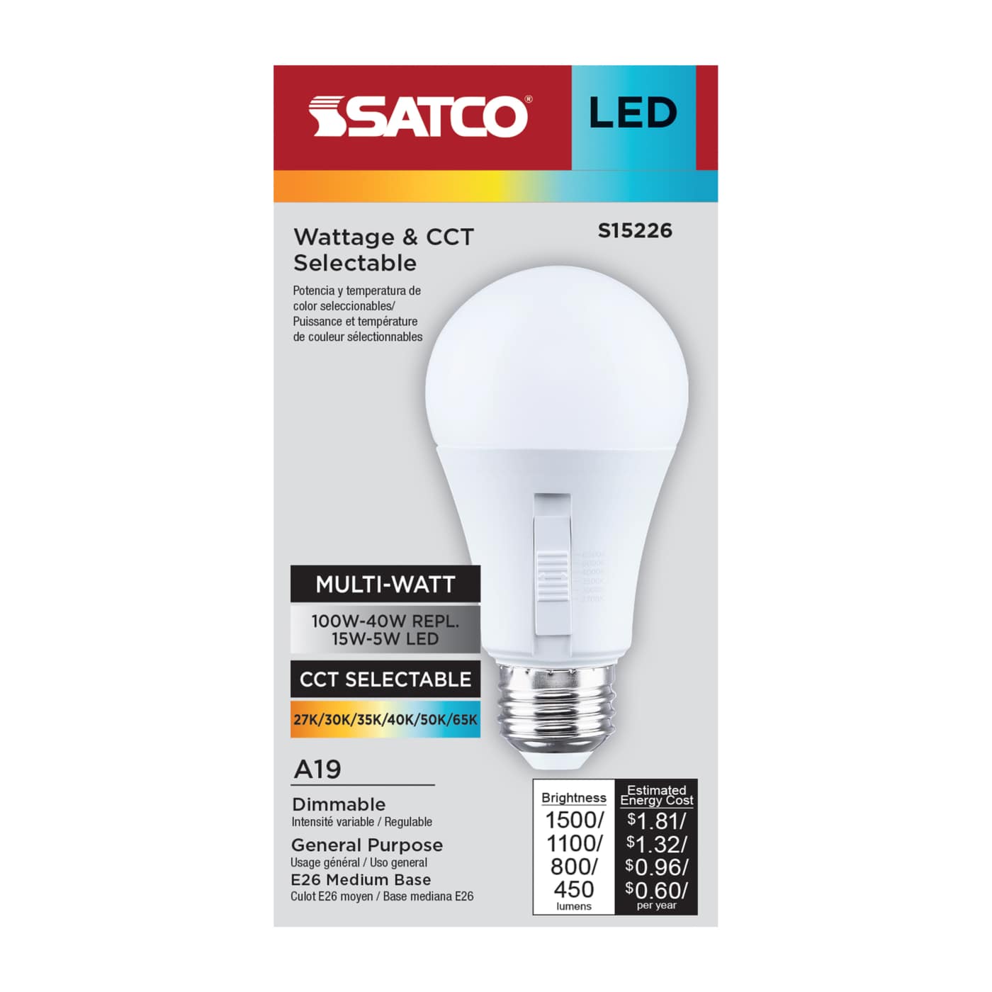 15SA19L/8CCT6/E26/P/D/1PK - S15226