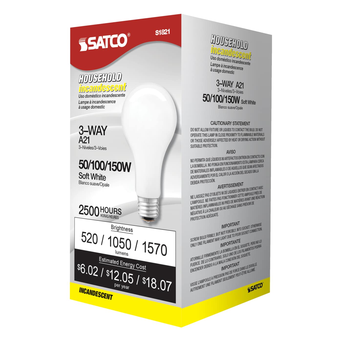 50-100-150W 3-WAY LONG LIFE - S1821