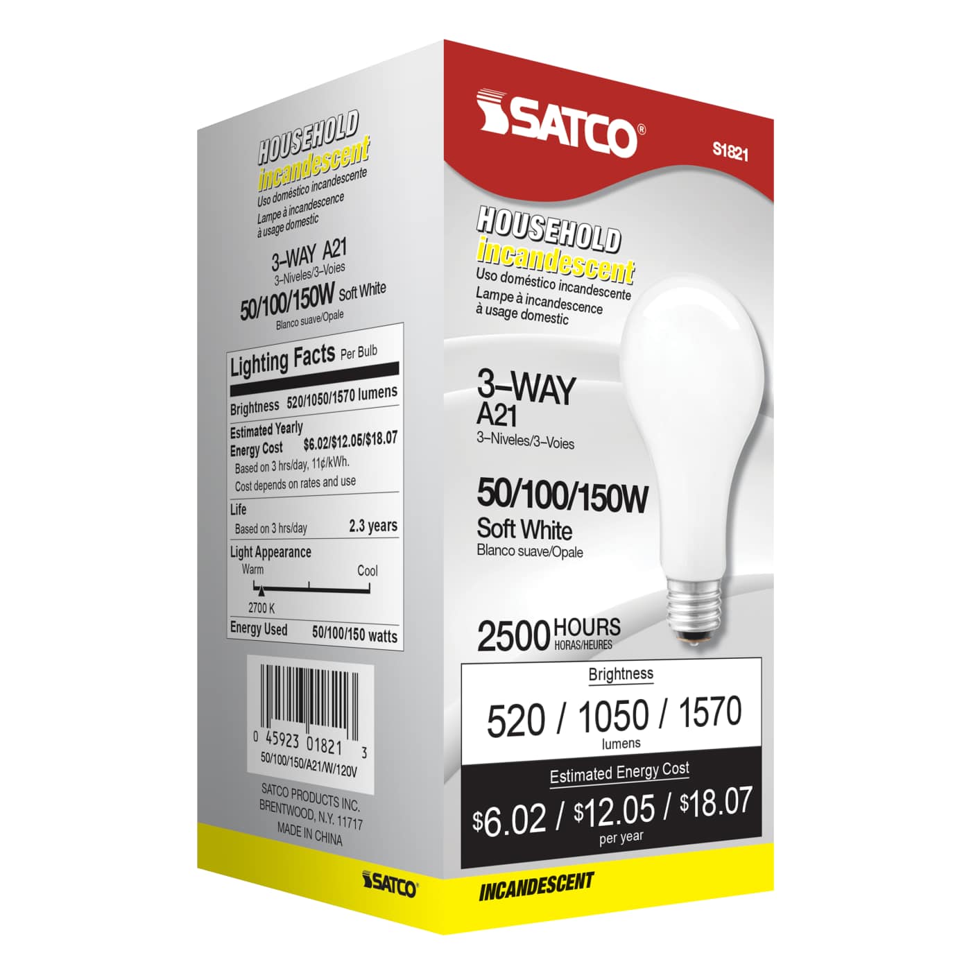 50-100-150W 3-WAY LONG LIFE - S1821