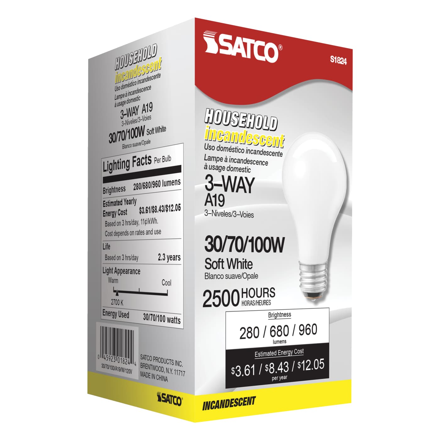 30-70-100W 3-WAY A-19 - S1824