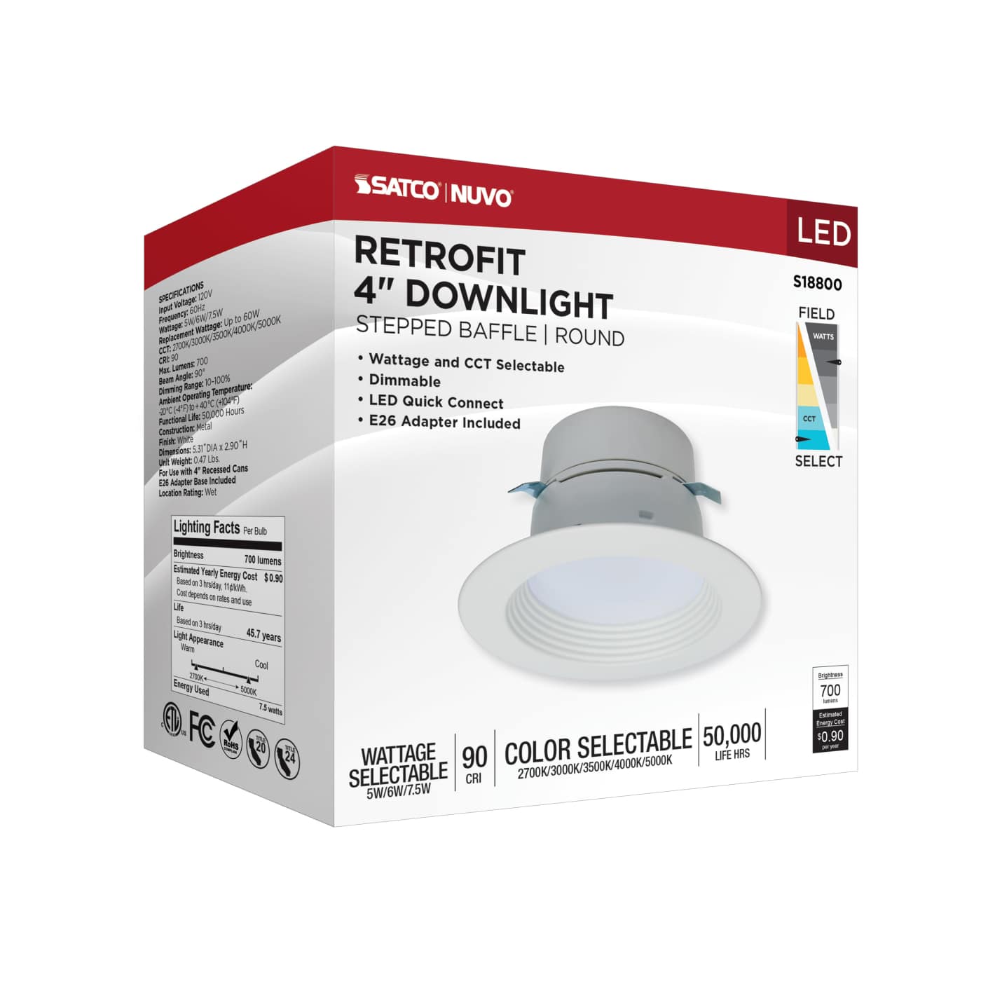 7.5LED/RDL/4/WS/5CCT/RD - S18800