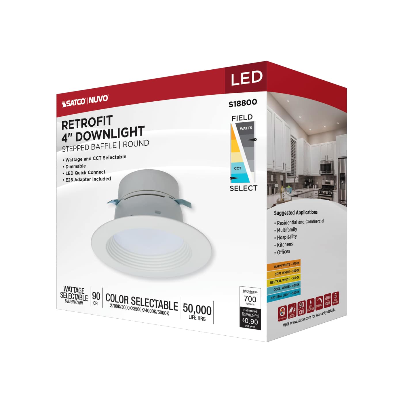 7.5LED/RDL/4/WS/5CCT/RD - S18800