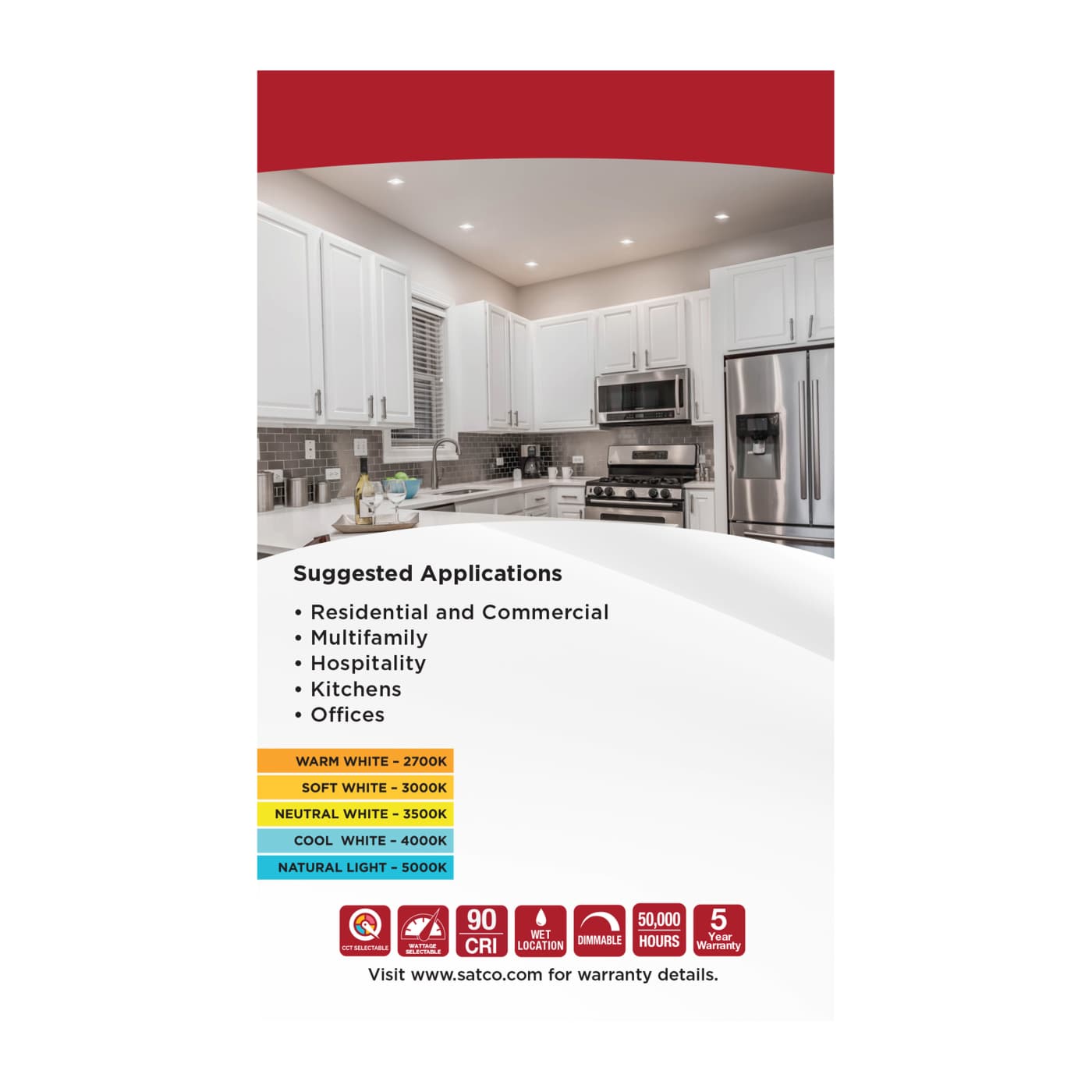 8LED/RDL/4/WS/5CCT/SQ - S18802