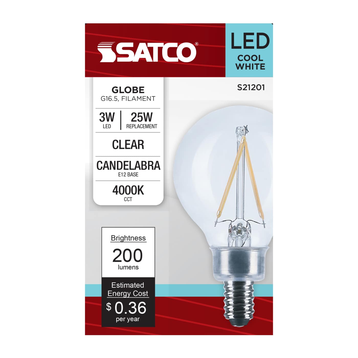 3G16.5/LED/CL/940/120V/E12 - S21201