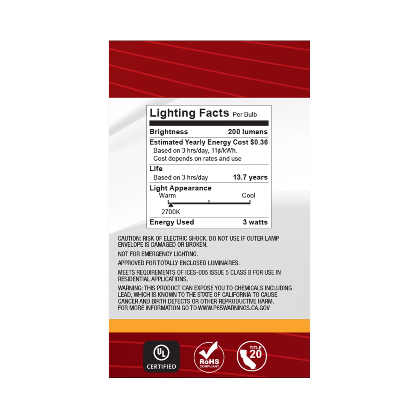 3G16.5/LED/WH/927/120V/E12 - S21202