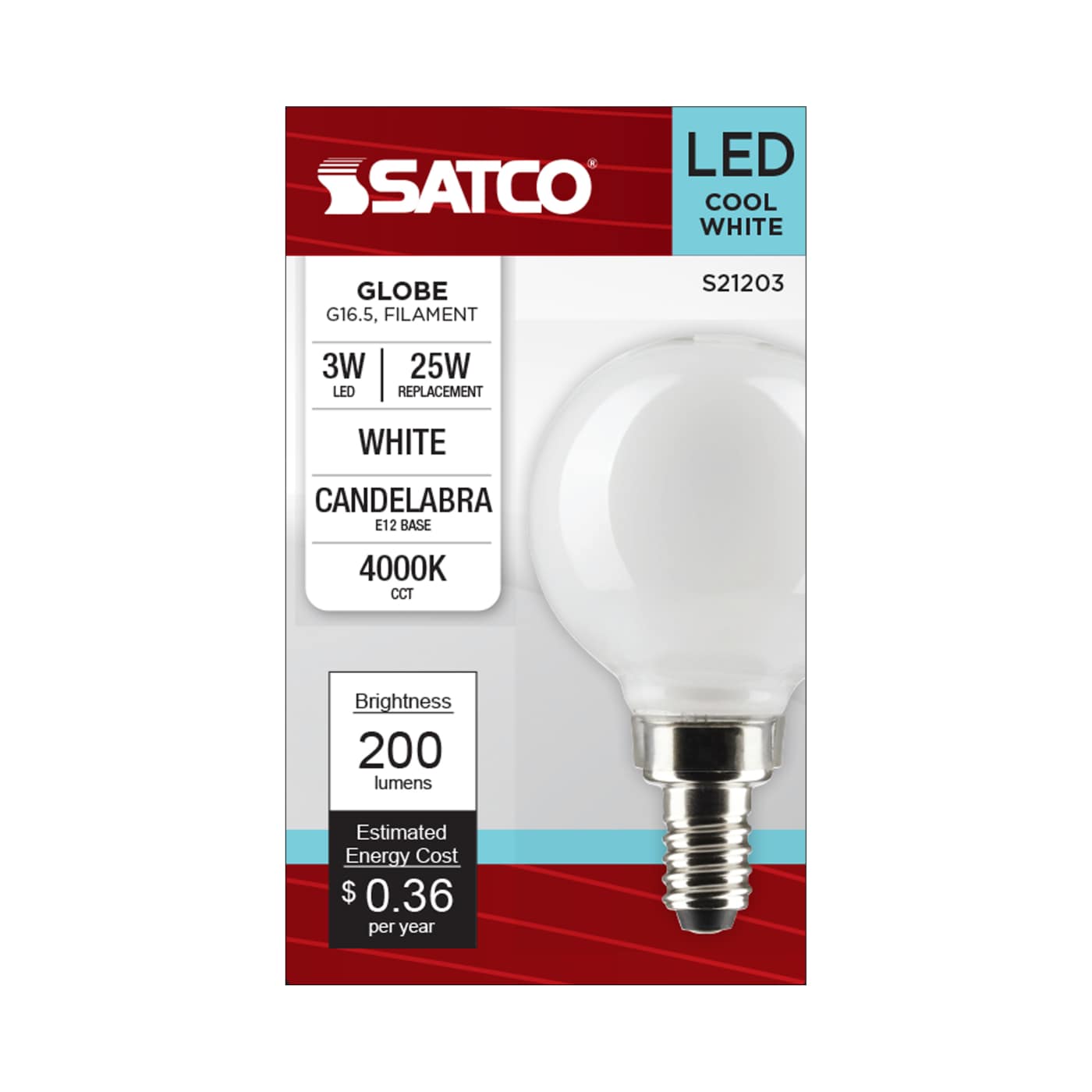 3G16.5/LED/WH/940/120V/E12 - S21203