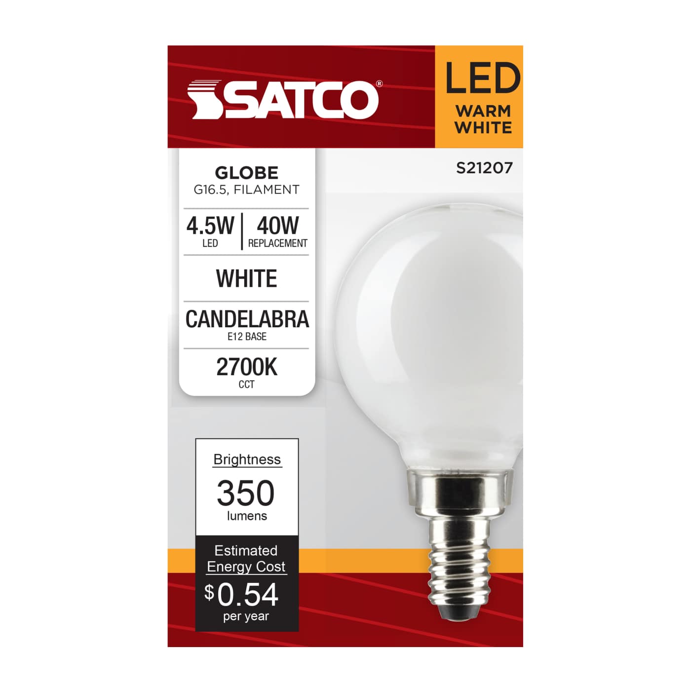 4.5G16.5/LED/WH/927/120V/E12 - S21207