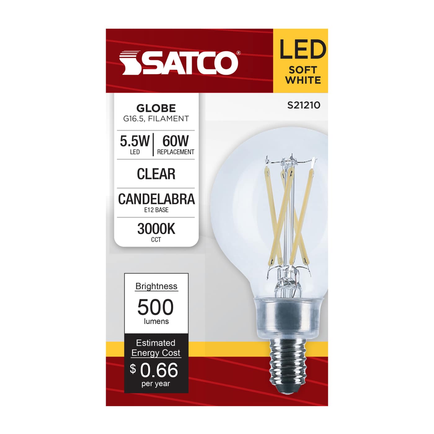 5.5G16.5/LED/CL/930/120V/E12 - S21210