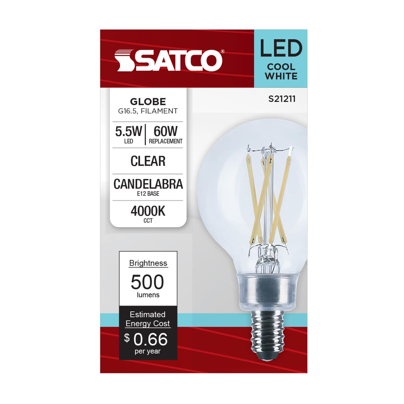 5.5G16.5/LED/CL/940/120V/E12 - S21211