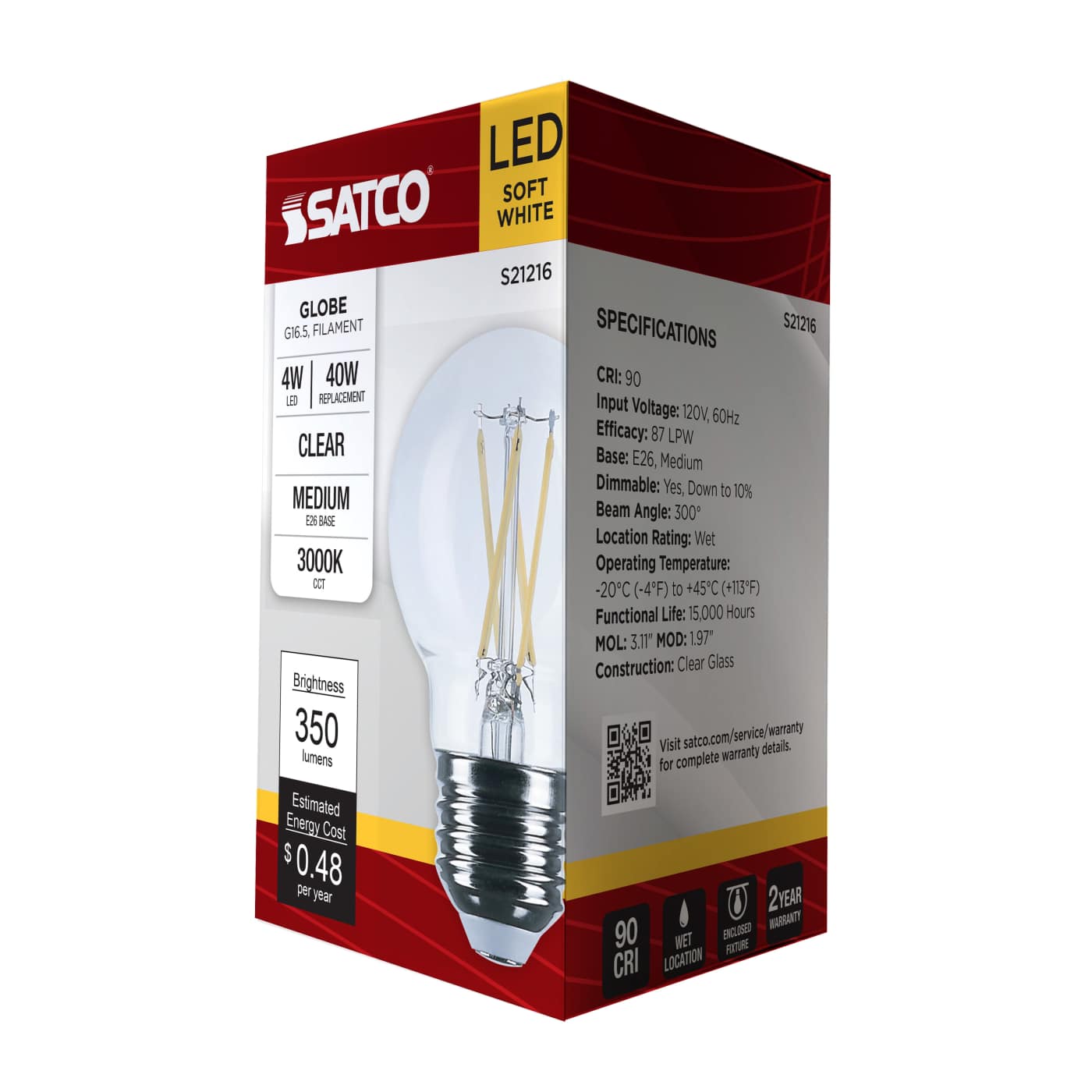 4G16.5/LED/CL/930/120V/E26 - S21216