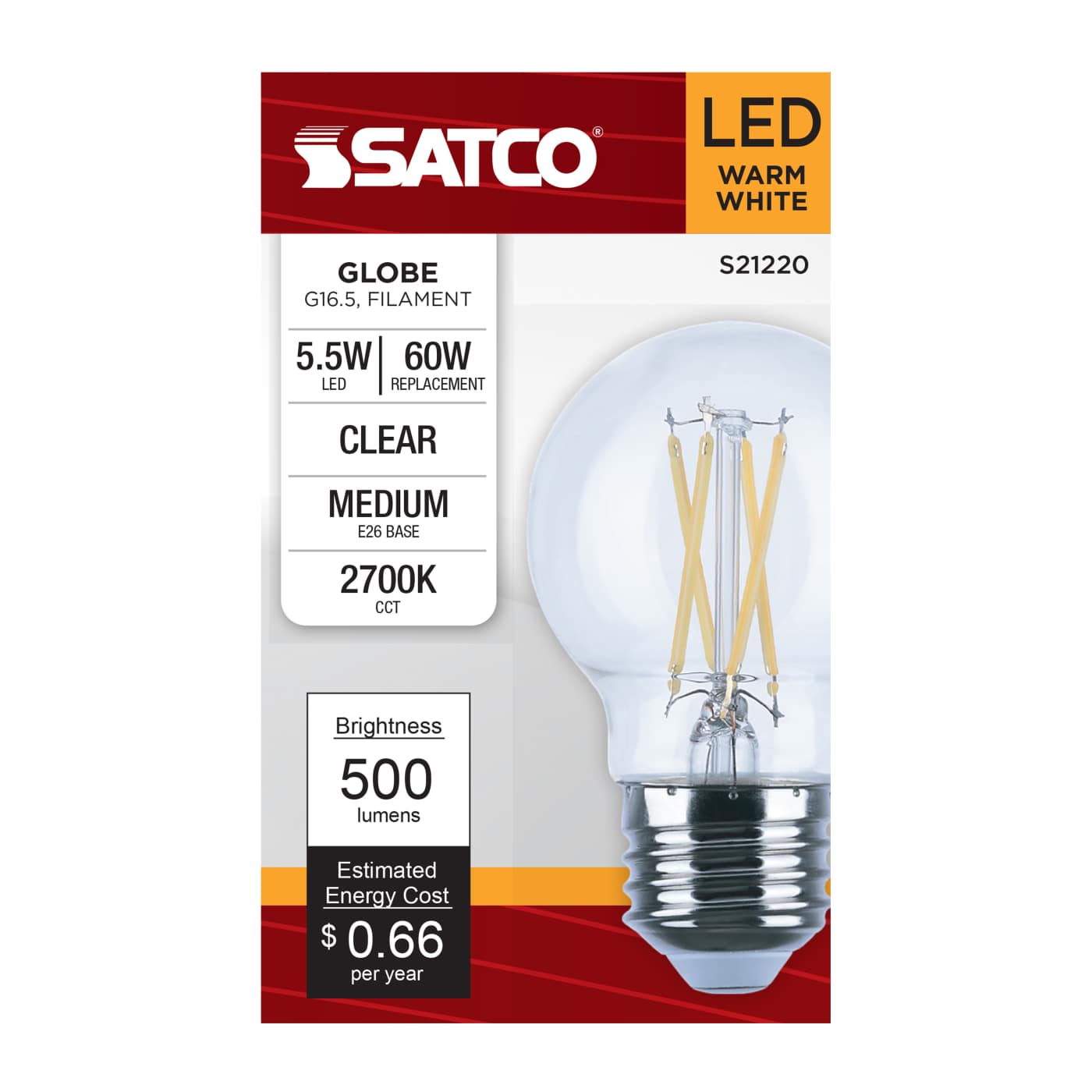 5.5G16.5/LED/CL/927/120V/E26 - S21220